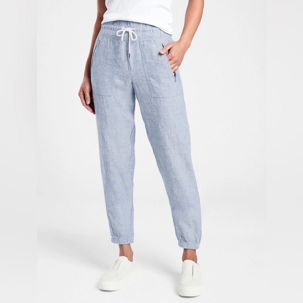 Athleta Light Blue Drawstring Jogger Pants